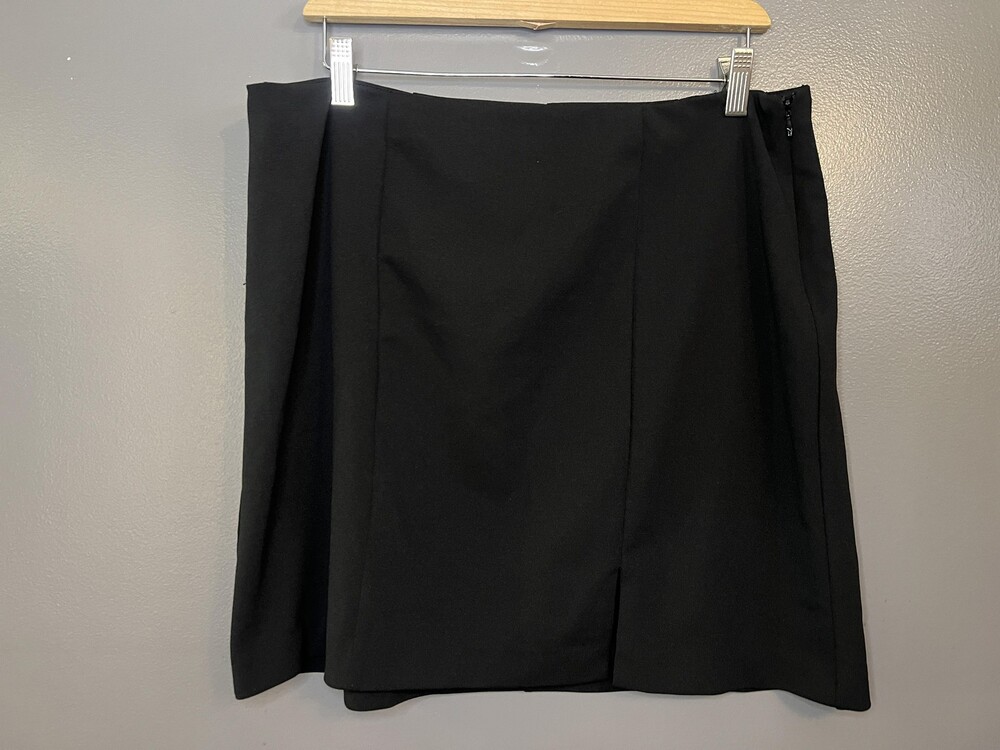 Forever 21 Plus Skirt Womens 0X Black Stretch Pencil Lined Short Career Office